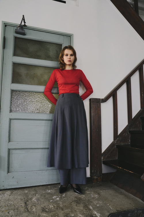 Skirt layered pants