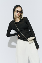 Sheer hoodie long tee