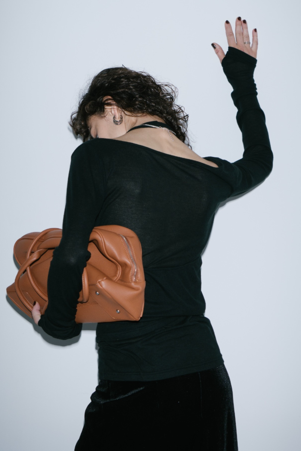 Halter layered sheer long T-Shirt