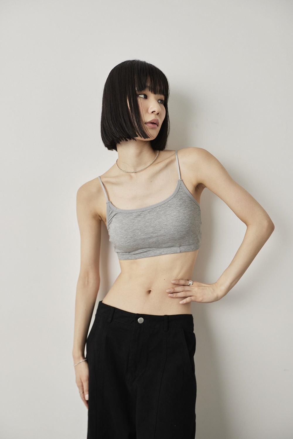 Back lace-up bra top
