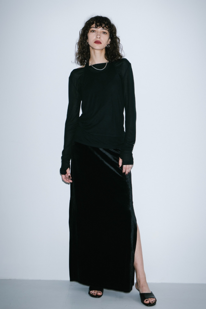Halter layered sheer long T-Shirt
