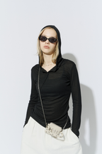 Sheer hoodie long tee