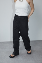 Back slit twill pants