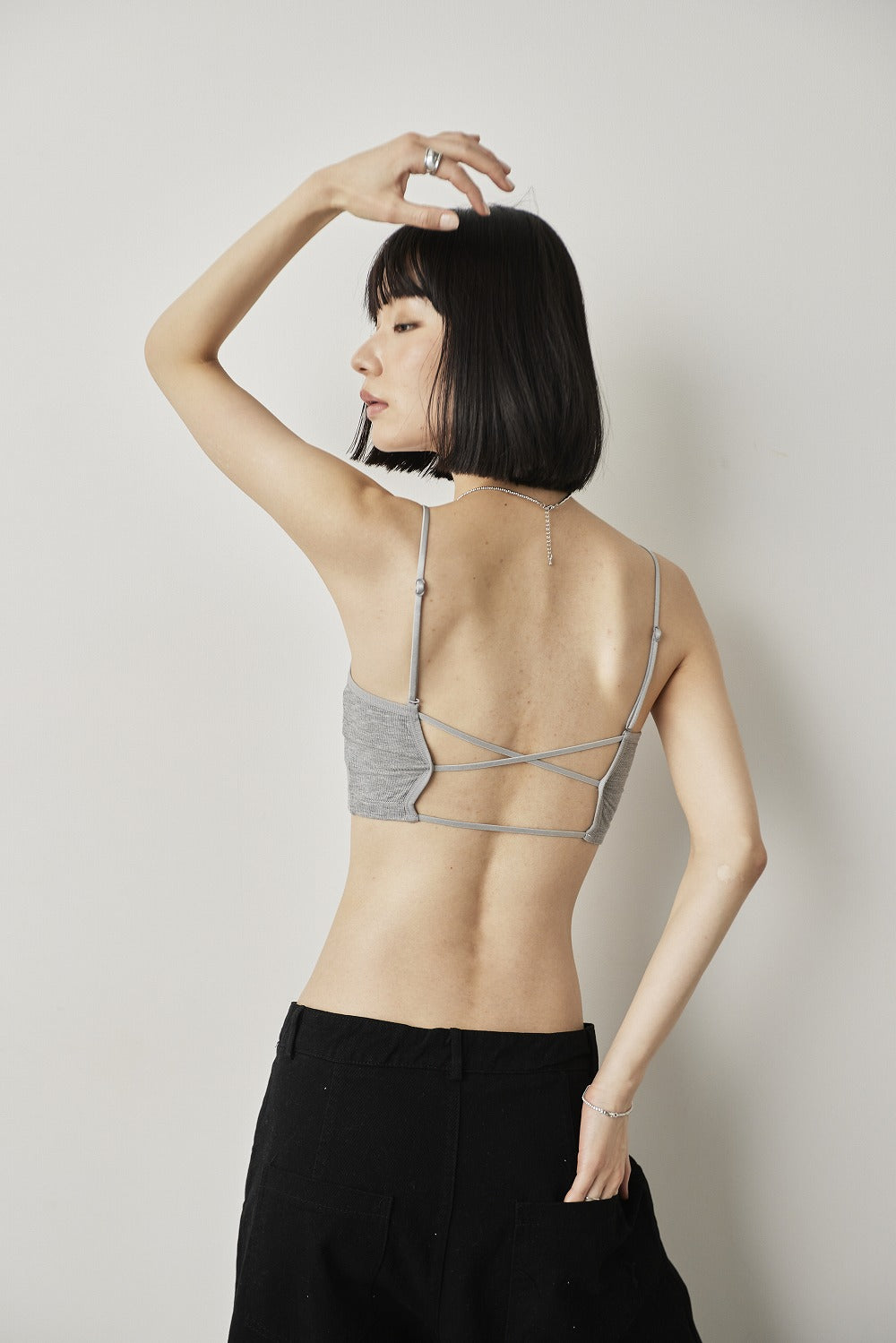 Back lace-up bra top
