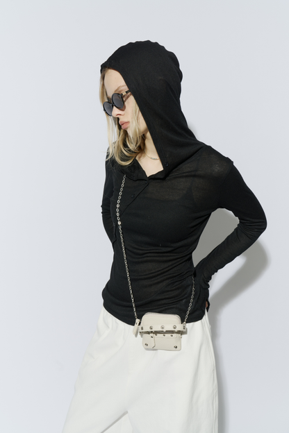 Sheer hoodie long tee