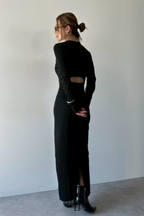 Long-sleeve back cut design dress