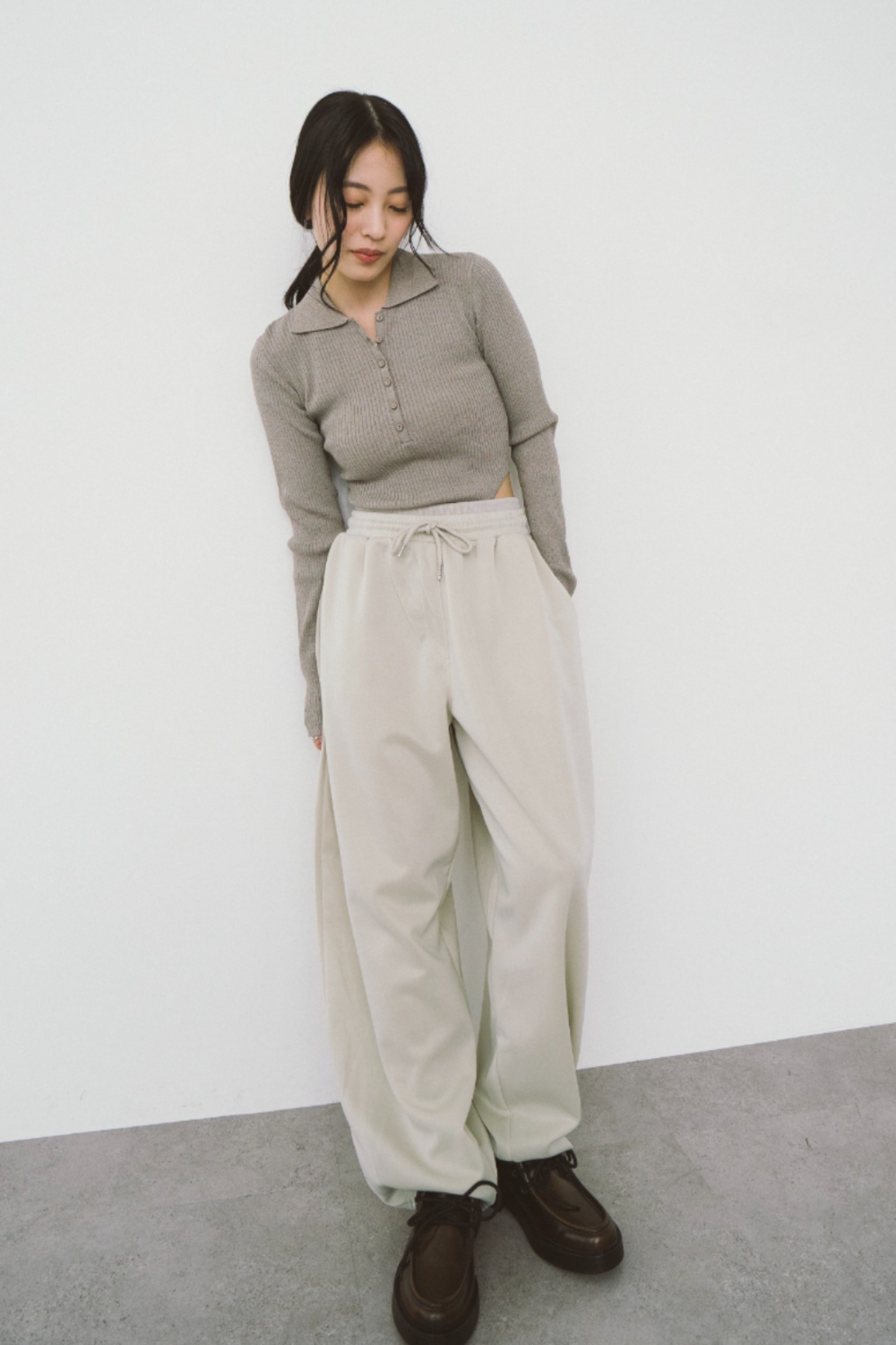 W waist jersey pants