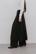 Skirt layered pants