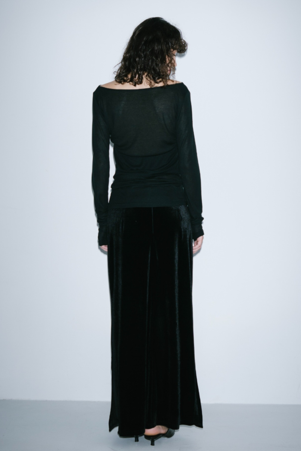Halter layered sheer long T-Shirt