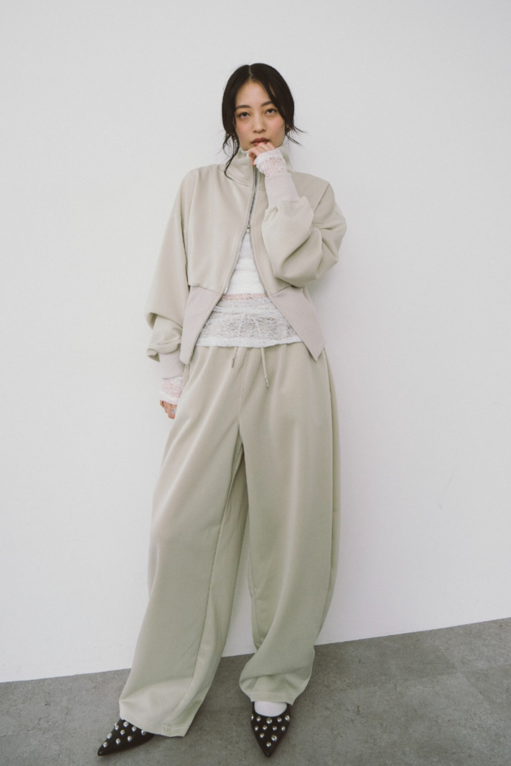 W waist jersey pants