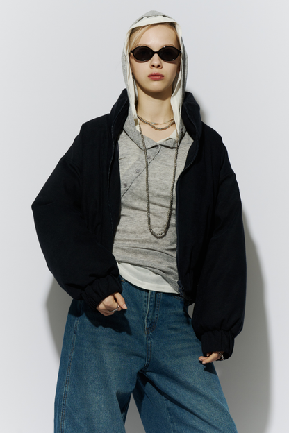 Sheer hoodie long tee