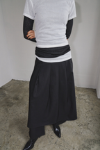 Skirt layered pants