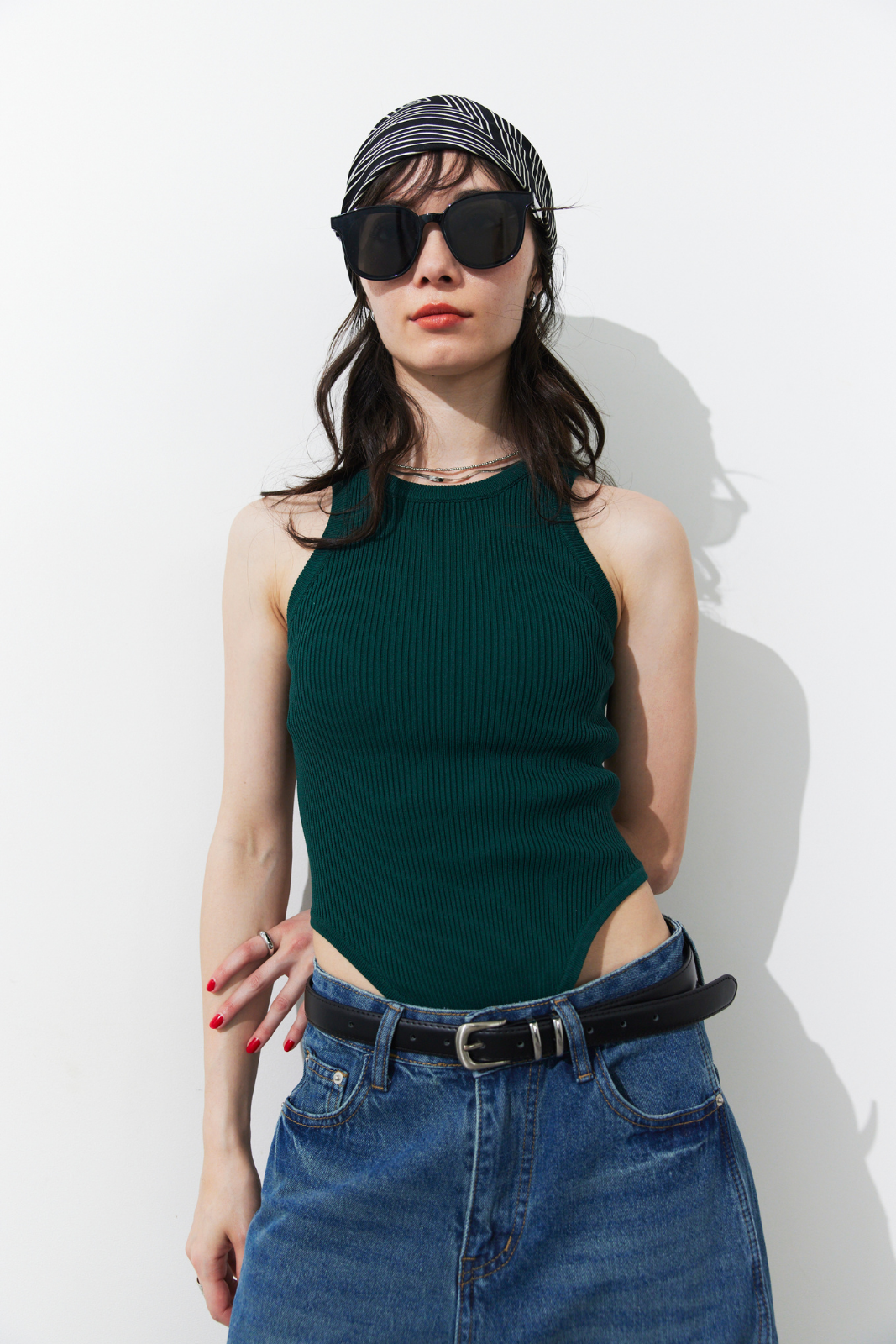 Rib-knit tank bodysuit
