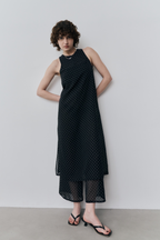 Sheer layered dot all-in-one