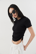 Side gather compact TEE