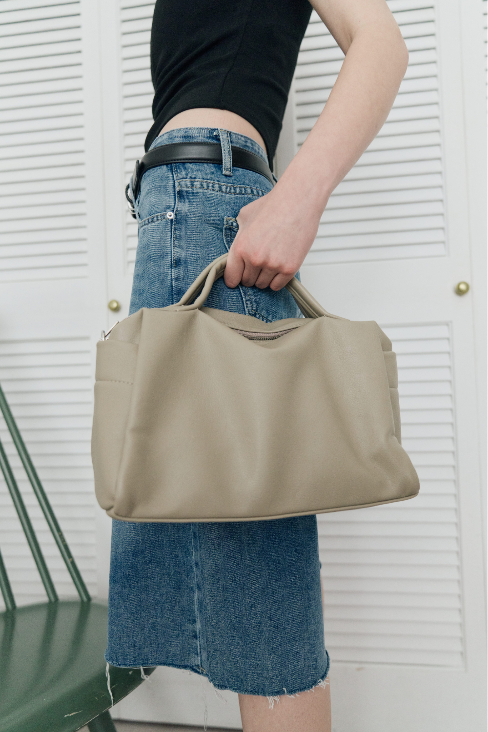 Soft leather square bag