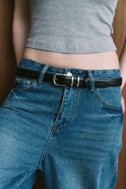 Faux leather belt