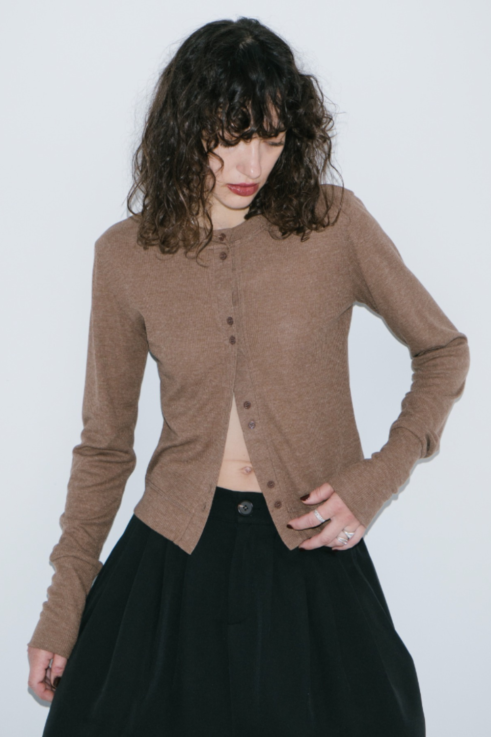 Sheer rib cardigan