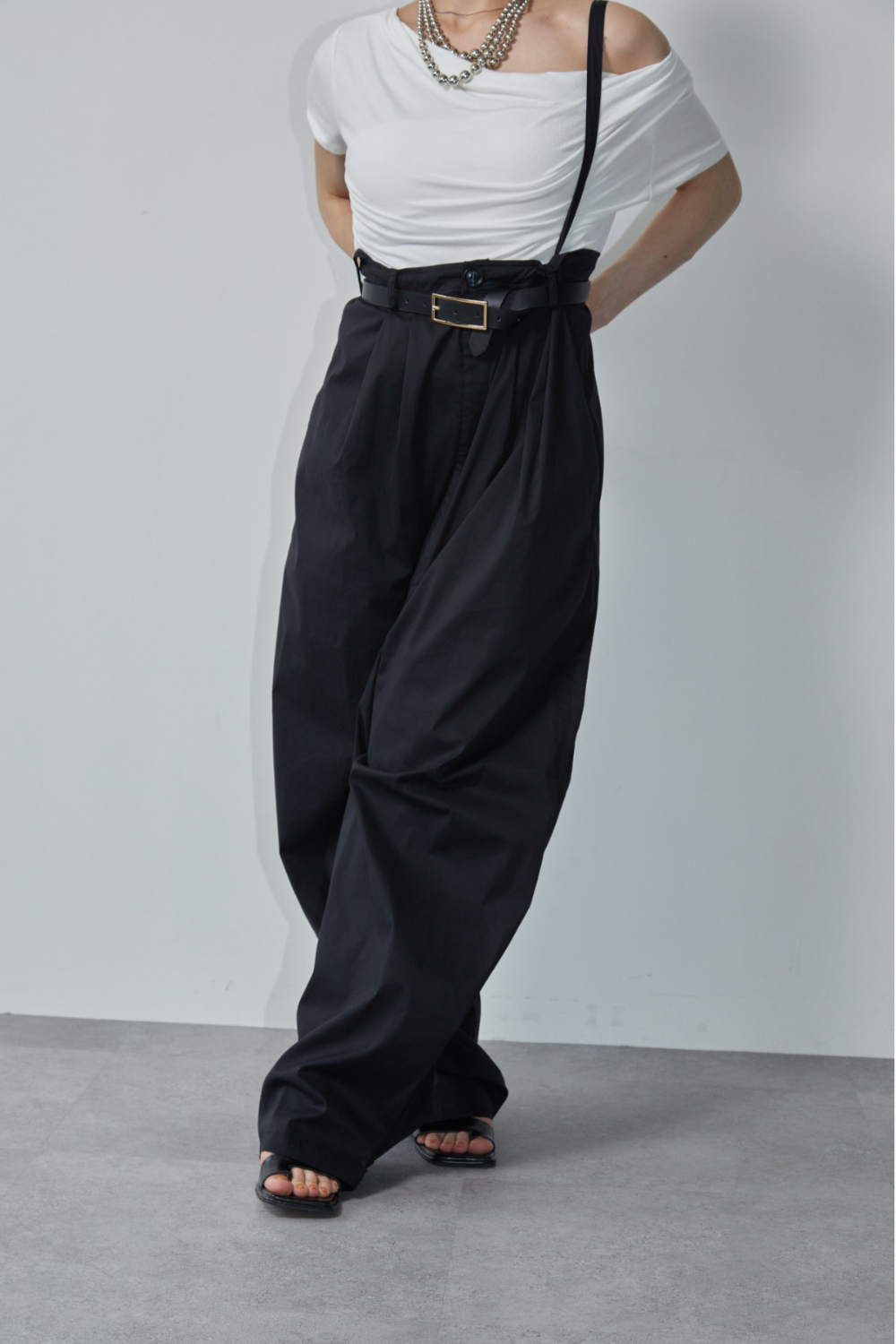 Wide leg 2way overalls