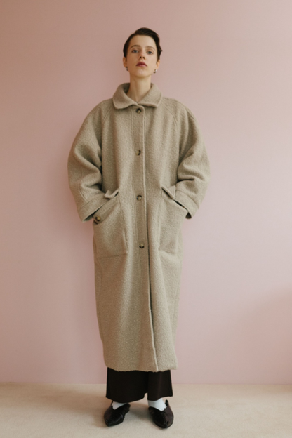 Boucle sten collar long coat