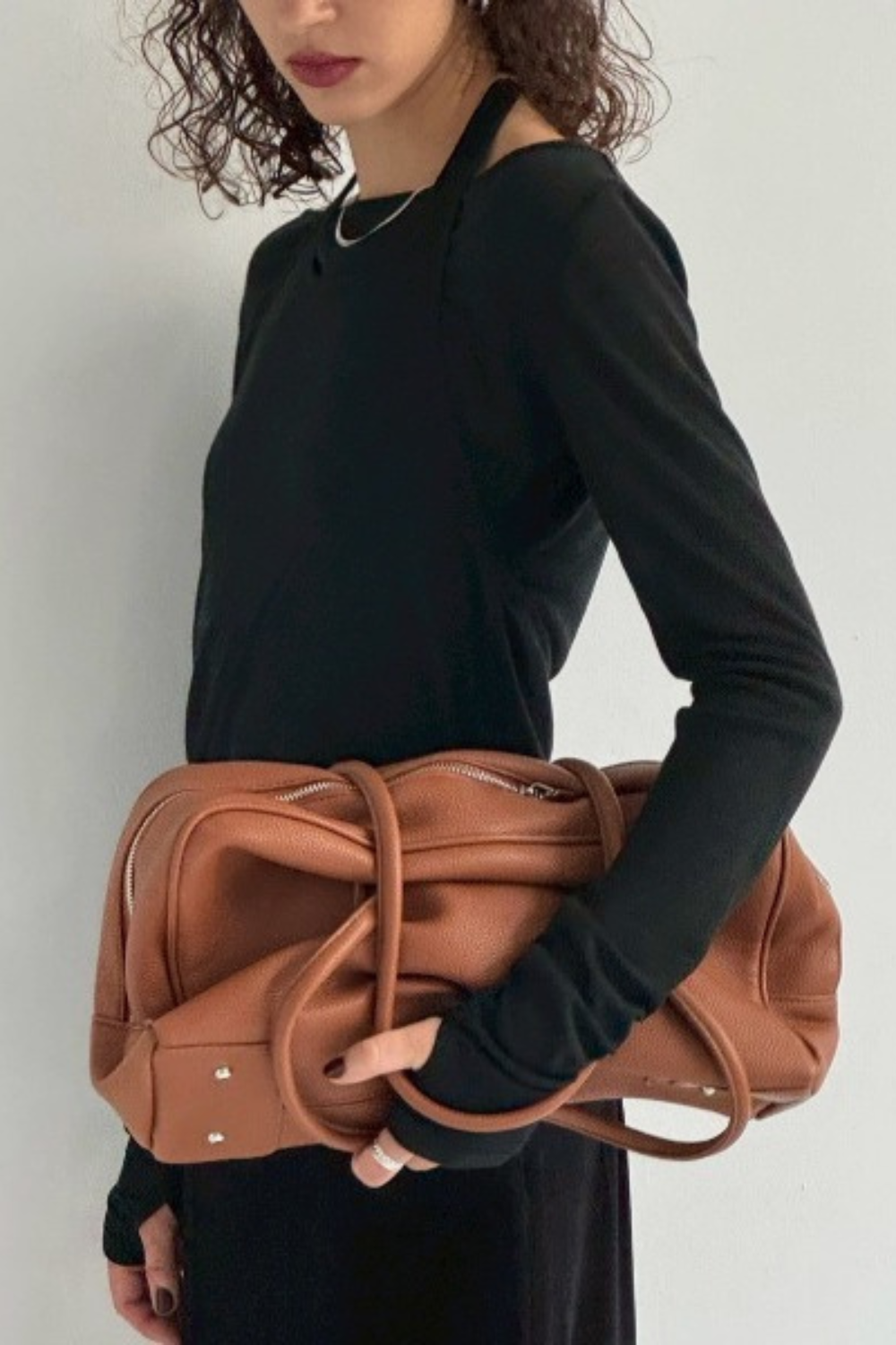 Halter layered sheer long T-Shirt