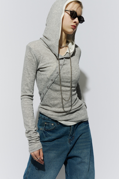 Sheer hoodie long tee