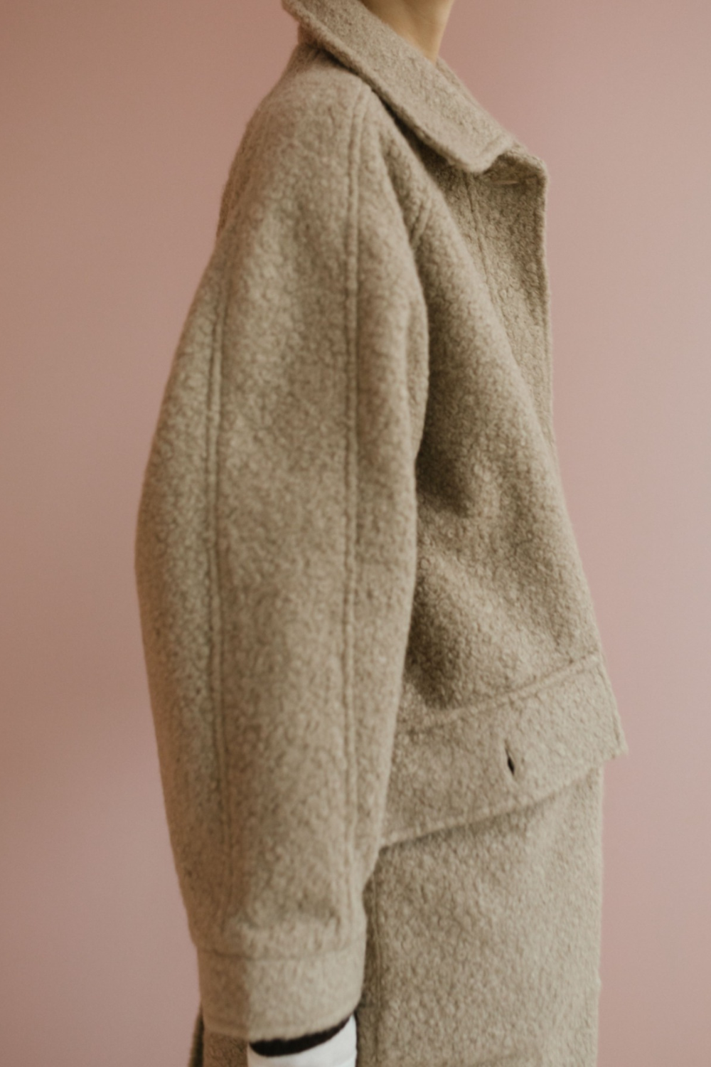 Boucle sten collar long coat