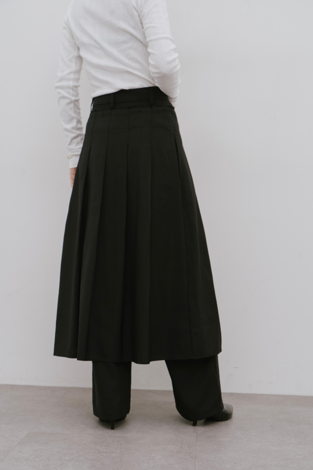 Skirt layered pants