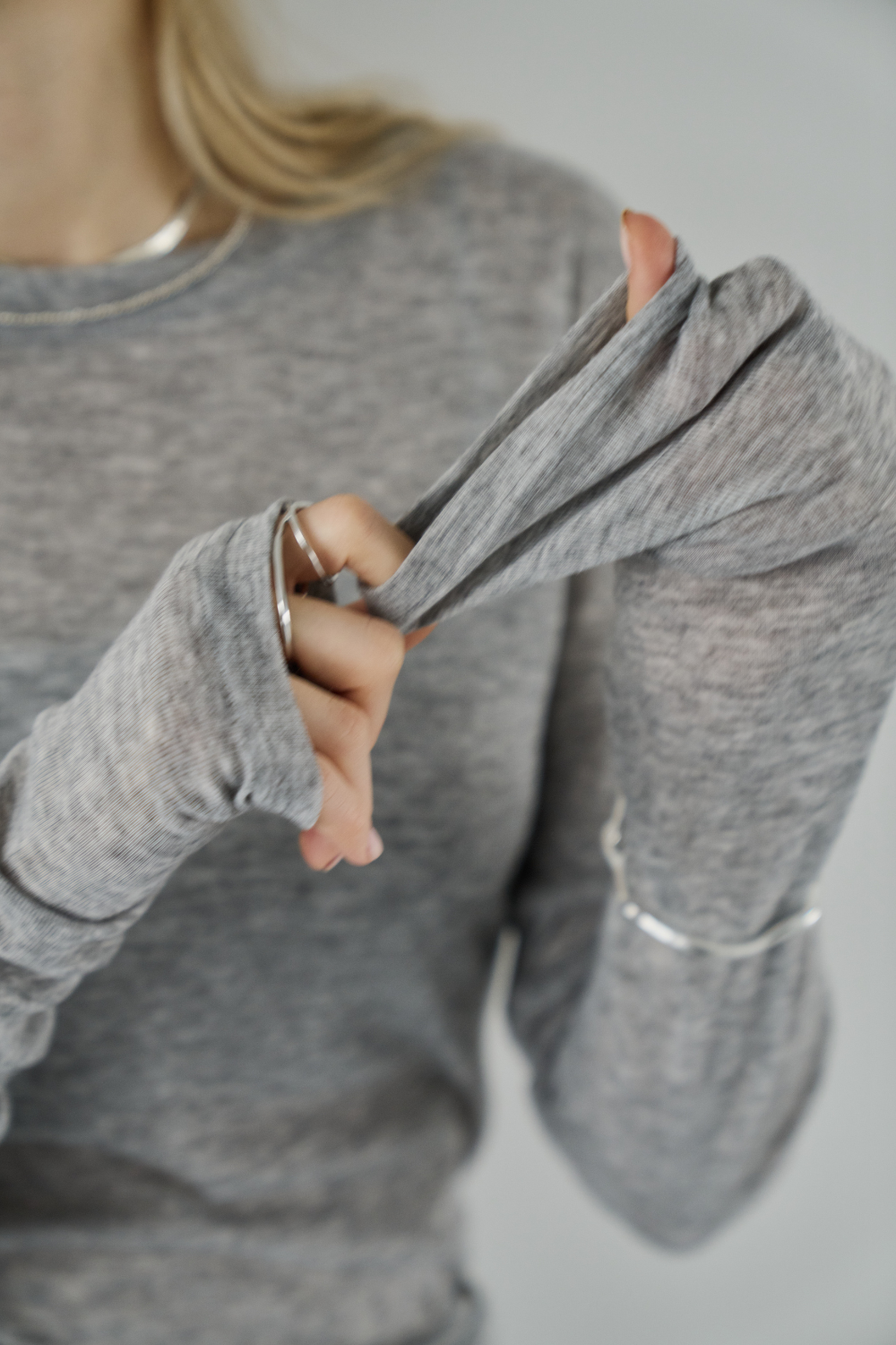 Sheer long sleeve tee