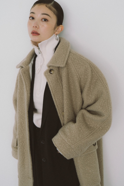 Boucle sten collar long coat