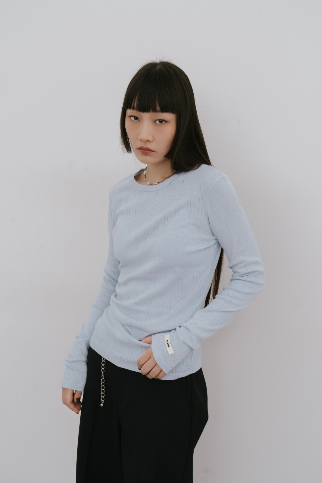 Eyelet long sleeve TEE