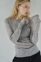 Sheer long sleeve tee