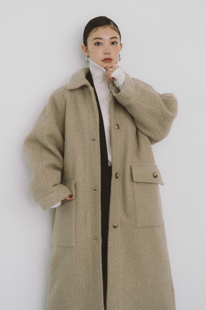 Boucle sten collar long coat