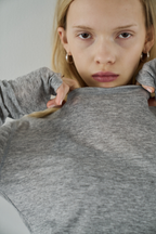 Sheer long sleeve tee