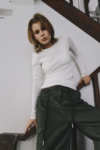 Eyelet long sleeve TEE