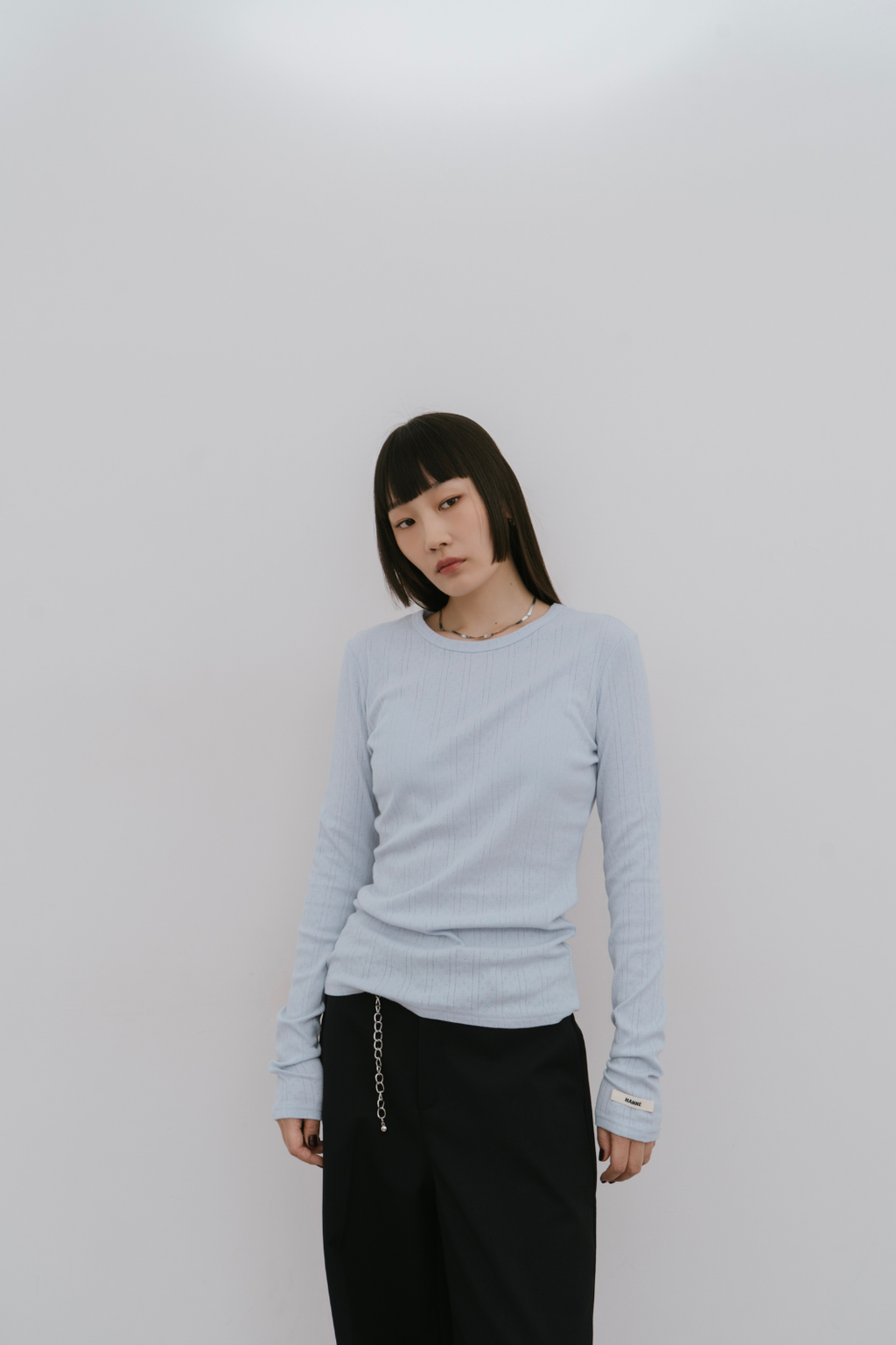 Eyelet long sleeve TEE