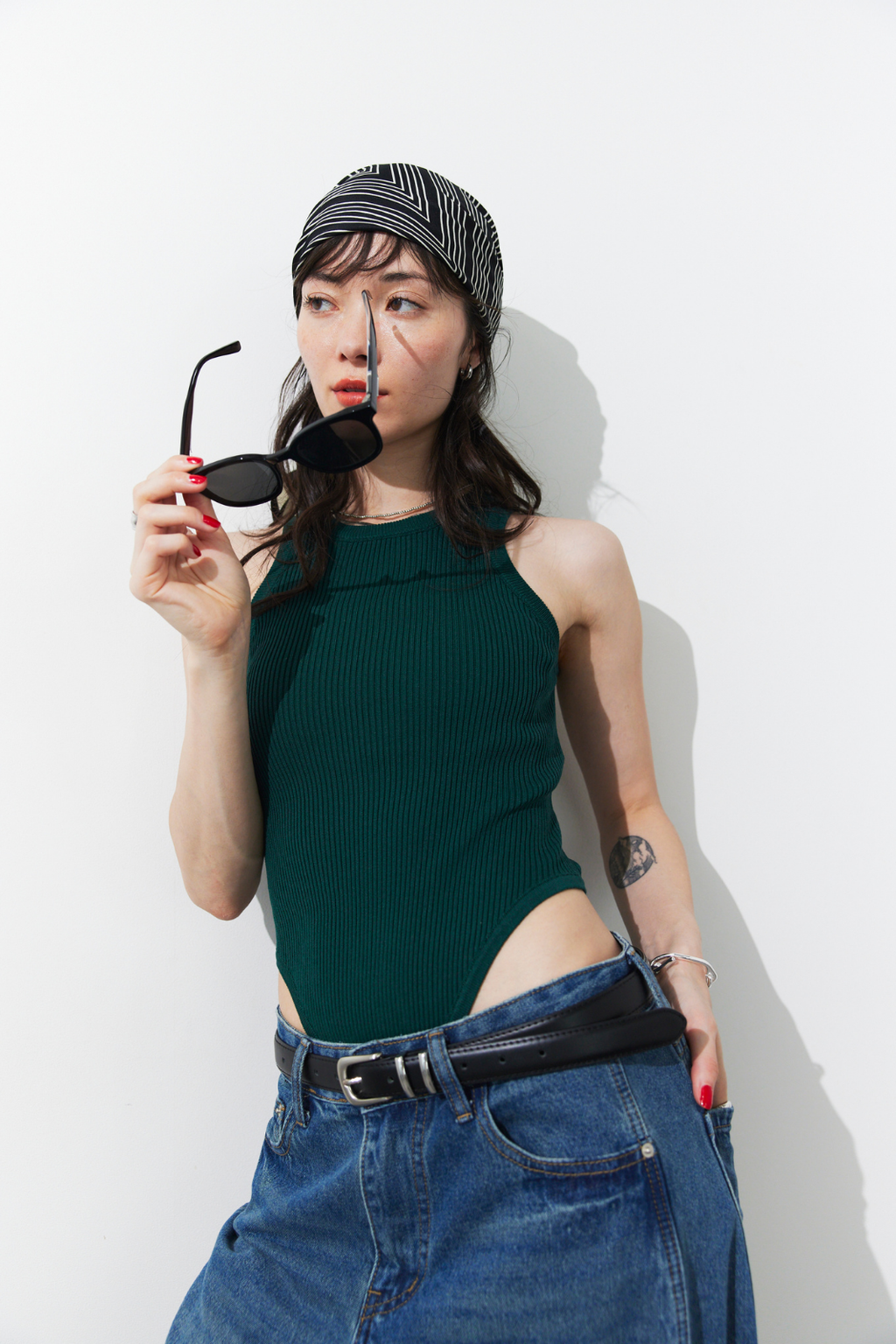 Rib-knit tank bodysuit