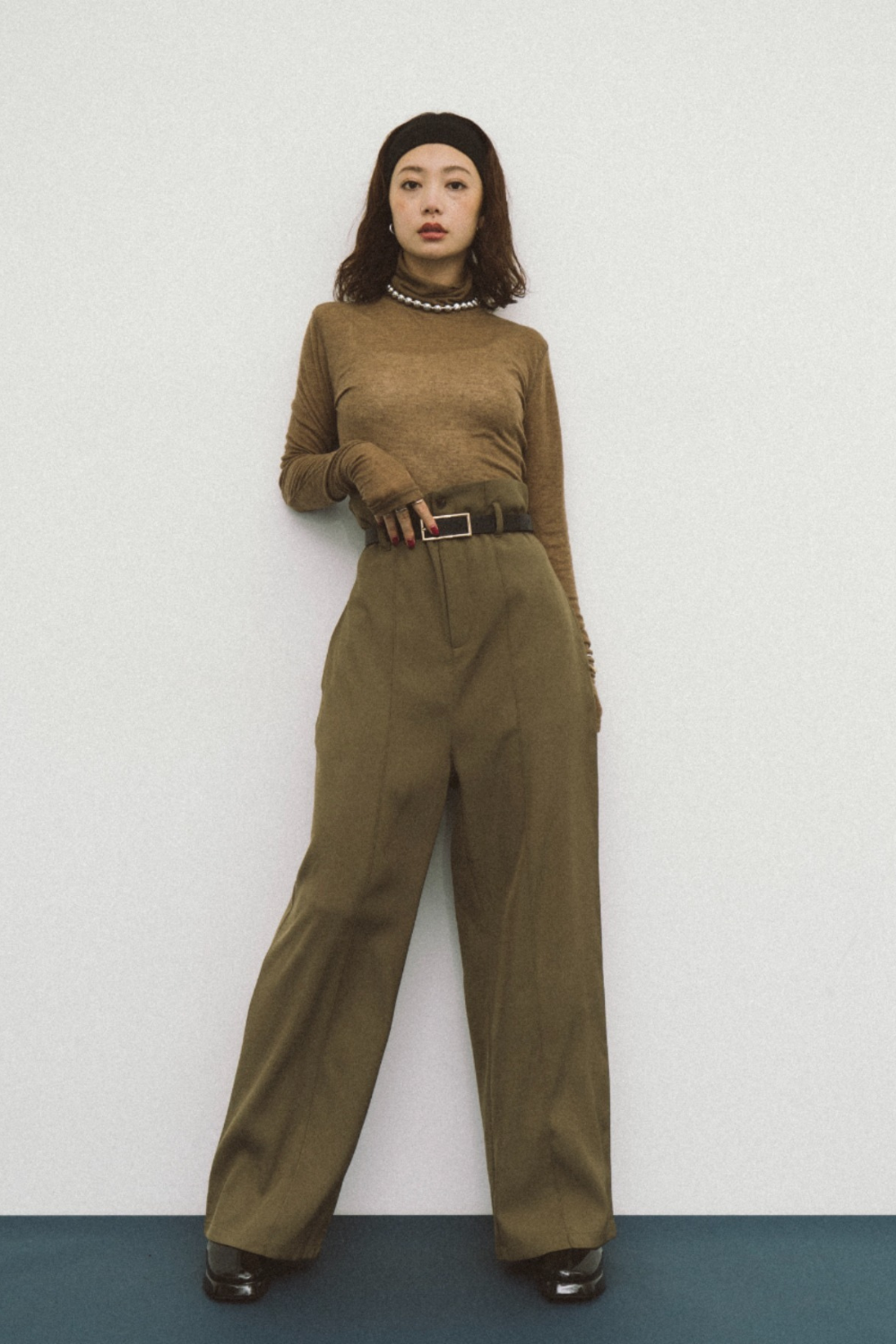 Pintuck high waist pants