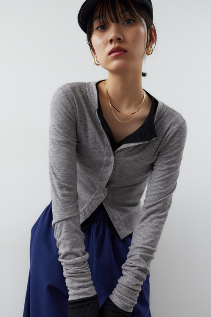 Sheer rib cardigan