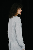 V-neck sweatshirt jumpsuit