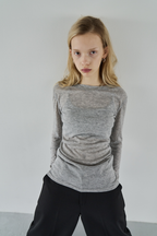 Sheer long sleeve tee