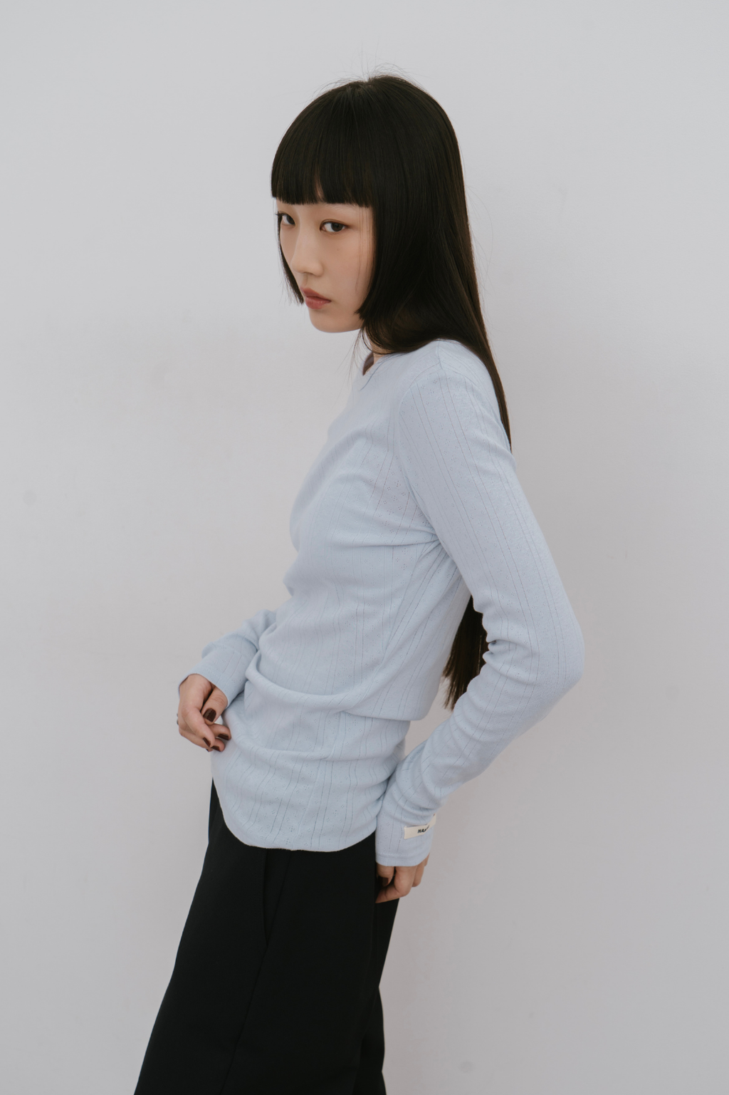 Eyelet long sleeve TEE