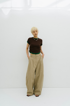Side gather compact TEE