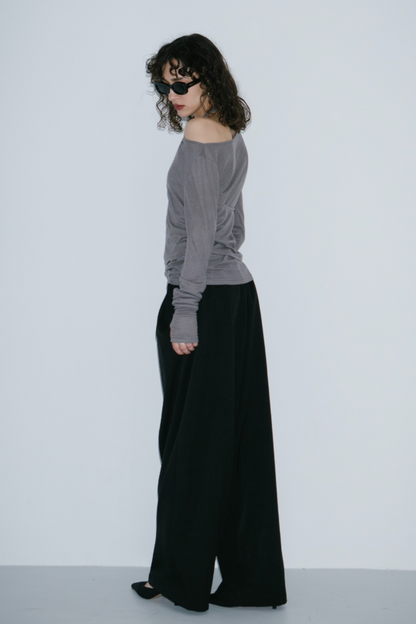 Halter layered sheer long T-Shirt