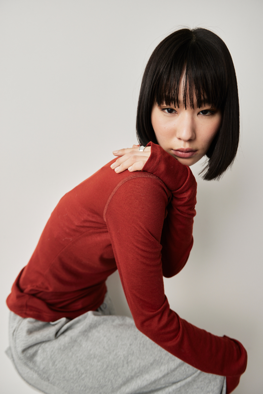 Sheer long sleeve tee