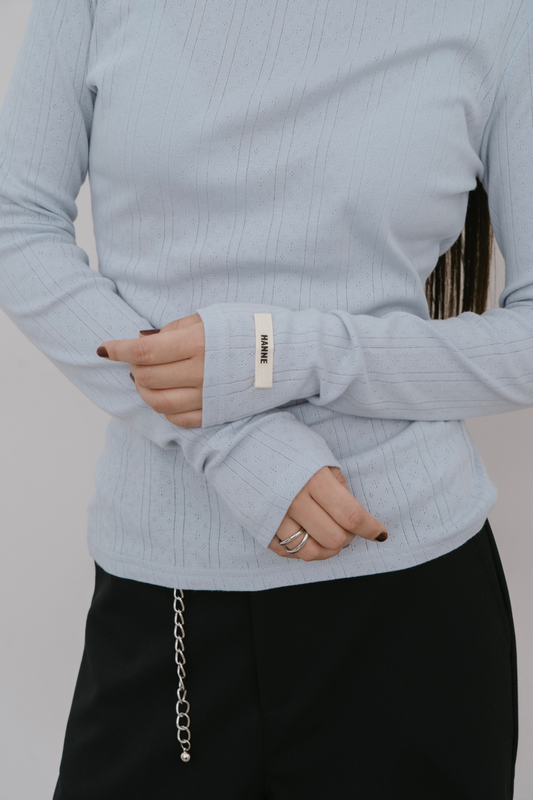 Eyelet long sleeve TEE