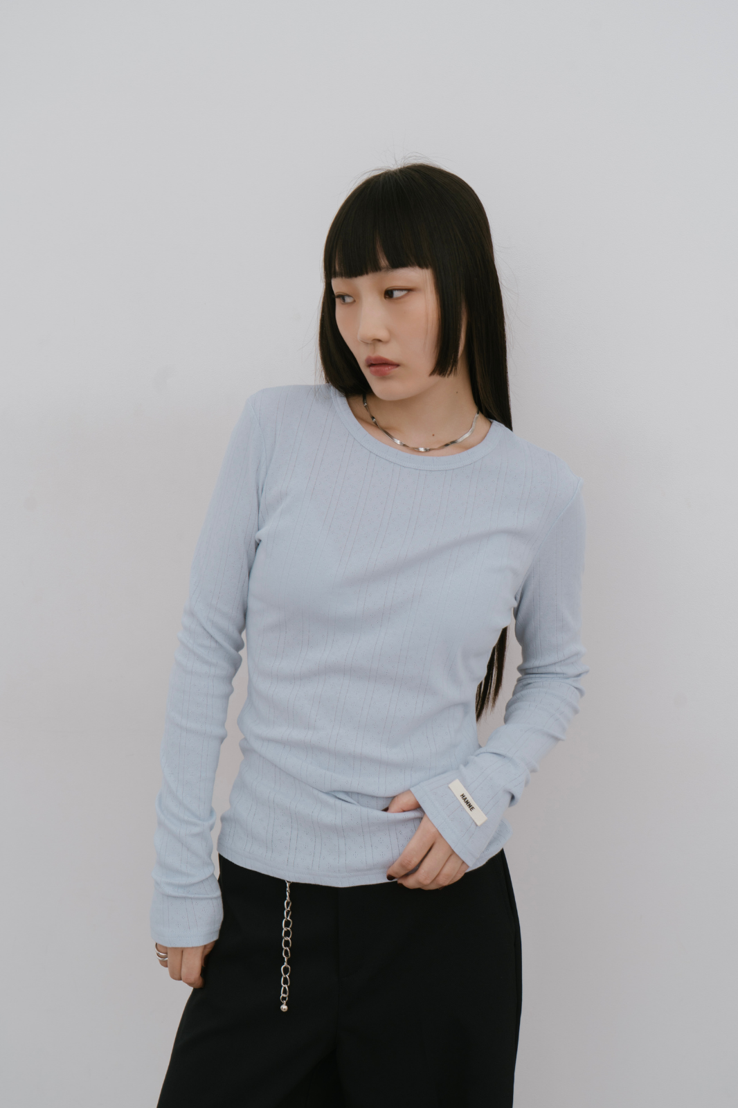 Eyelet long sleeve TEE