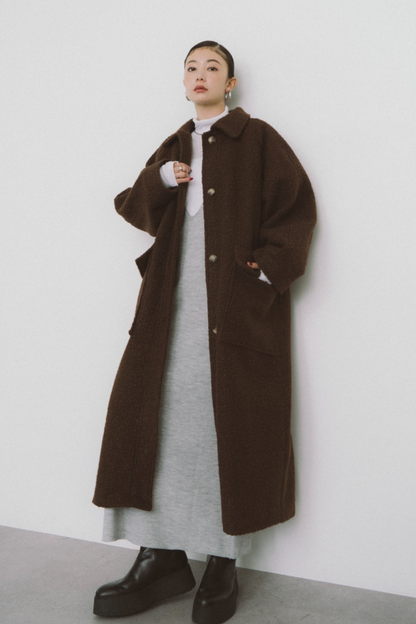 Boucle sten collar long coat