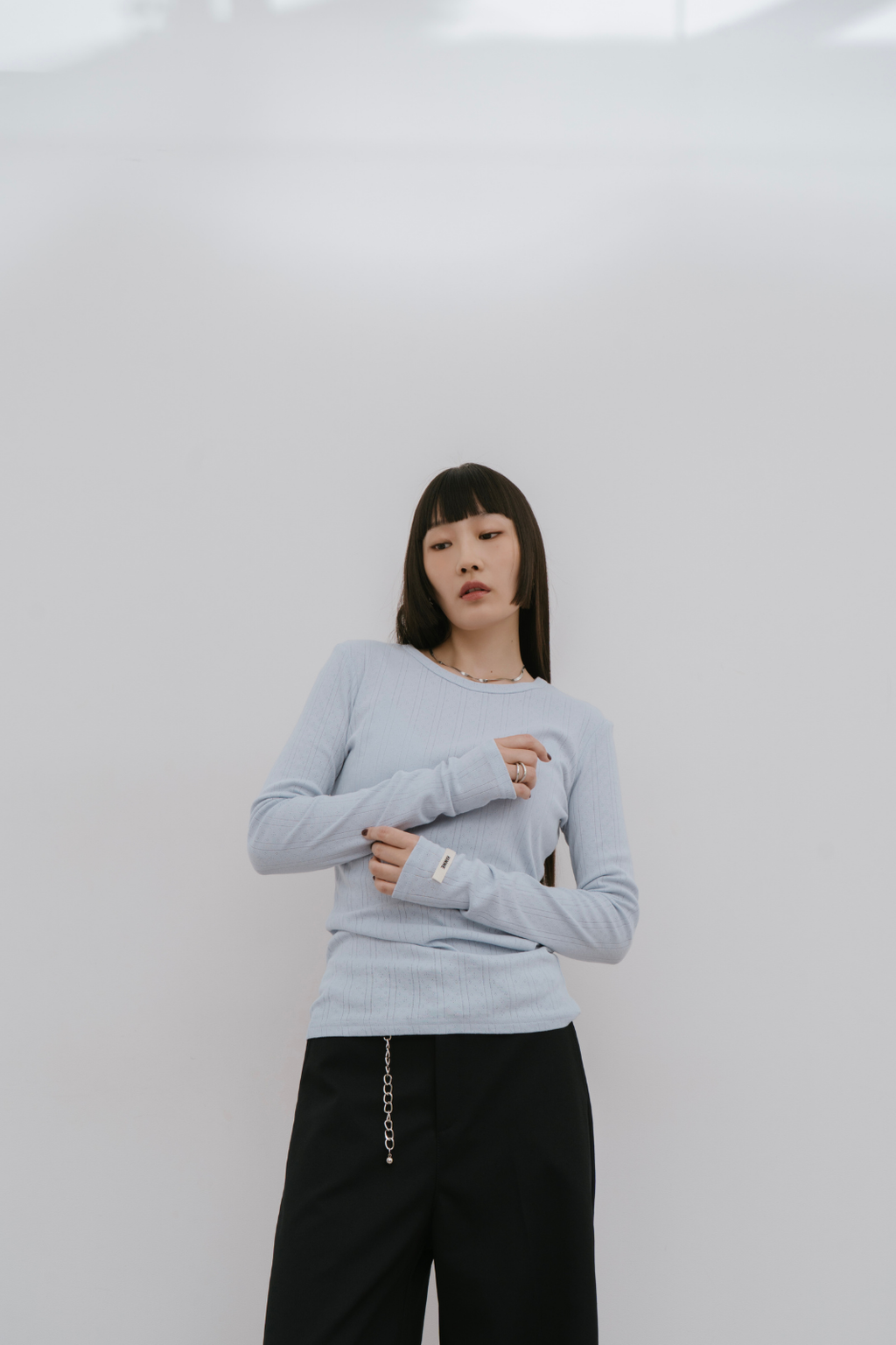 Eyelet long sleeve TEE