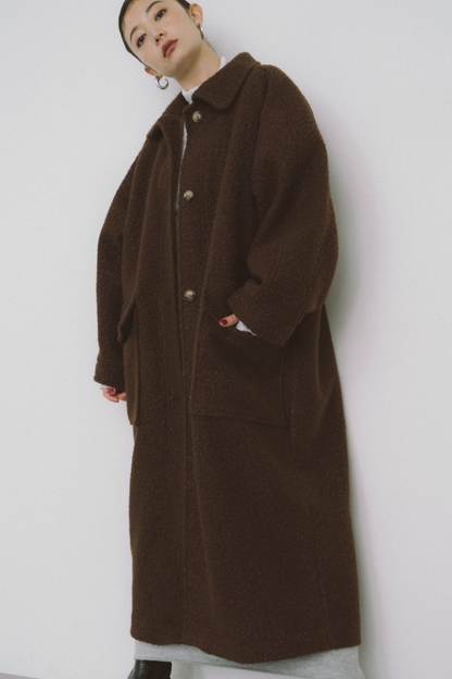 Boucle sten collar long coat